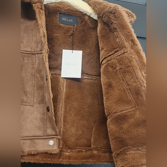 Women's Deluc "Mathew" Faux Suede Jacket In Size Medium In The Almond Color - Picture 7 of 16
